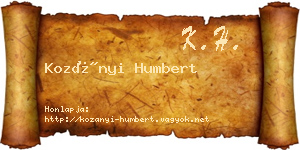 Kozányi Humbert névjegykártya