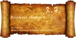 Kozányi Humbert névjegykártya