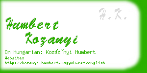 humbert kozanyi business card